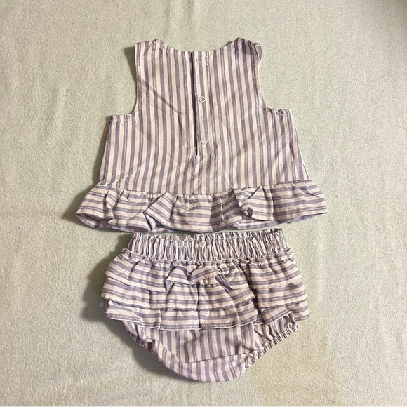NWT! Cat & Jack Top & Bloomers, 2-Piece Set, Blue & White Stripes, 6-9M - Picture 3 of 9